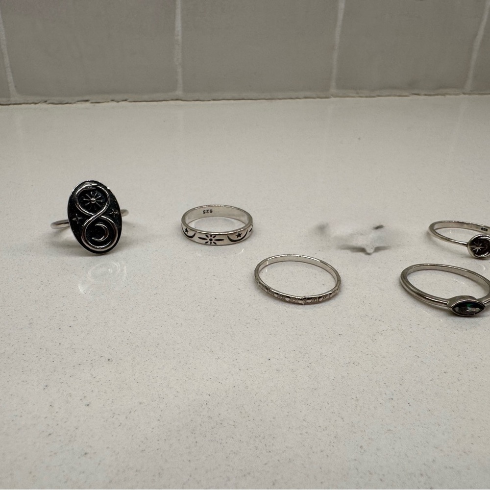 Sterling Silver Celestial Ring Set - image 2